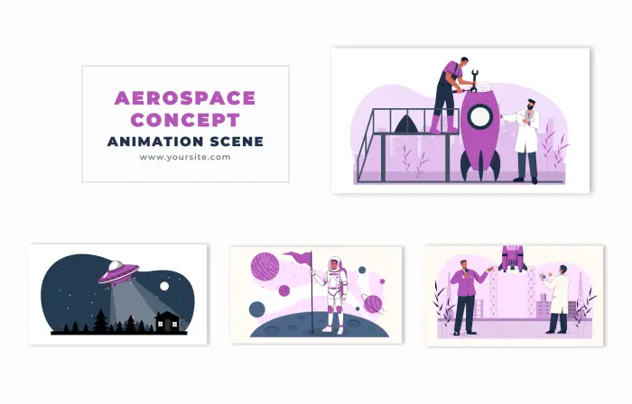 Aerospace Engineering Workflow Vector 2D Design Animation Scene